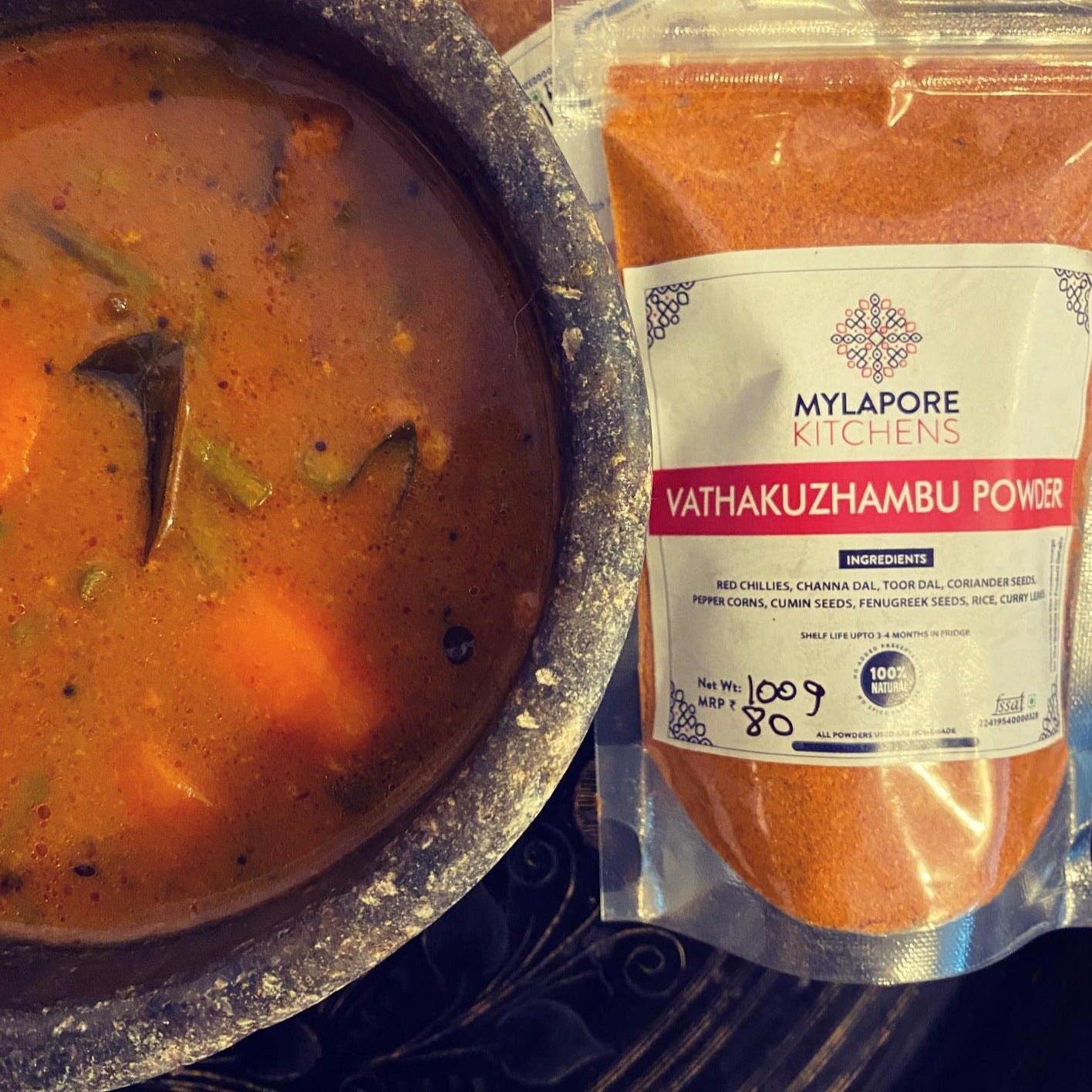 Vatha Kuzhambu Podi - 250 gms