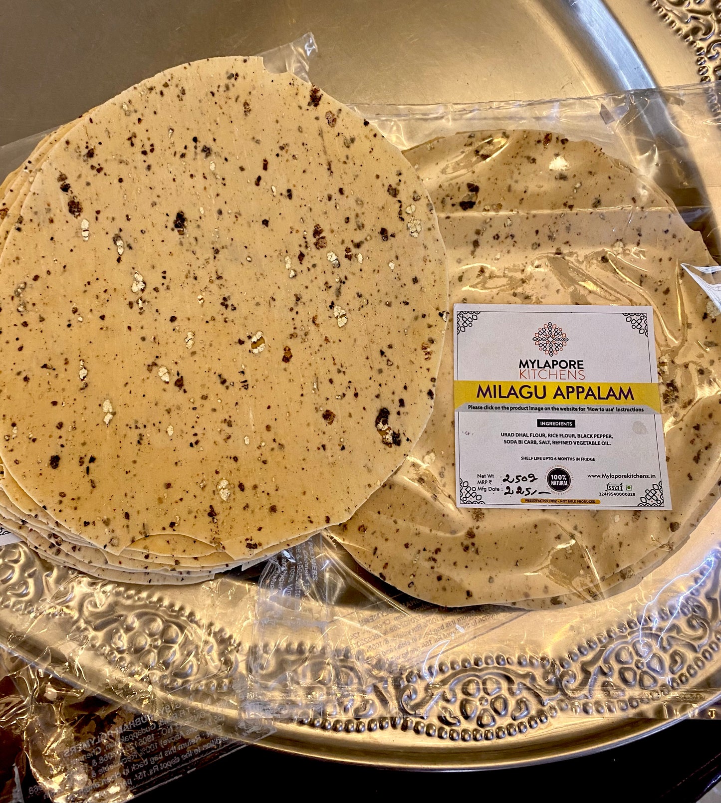 Milagu / Pepper Appalam - big - 200 gms
