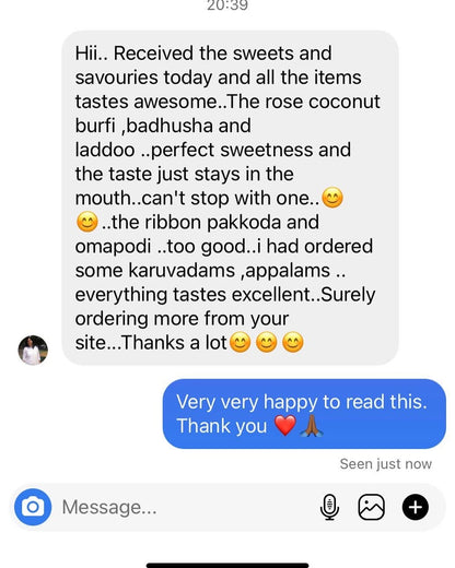 Laddus - 250 gms - We pack with care, but cannot offer replacements for items broken in transit.