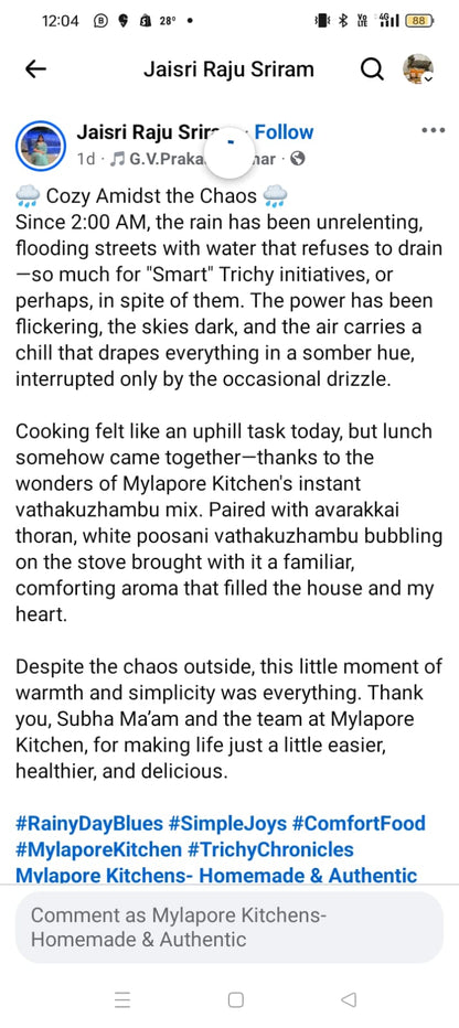 Instant Vatha kuzhambu Mix - 200 gms