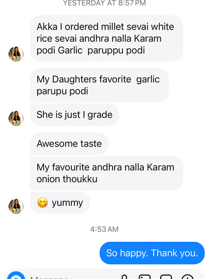 Andhra Nalla Kaaram Podi (contains garlic) - Spicy - 100 gms